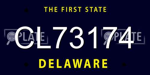 CL73174 Delaware License Plate