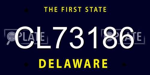 CL73186 Delaware License Plate