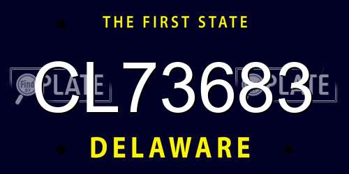 CL73683 Delaware License Plate