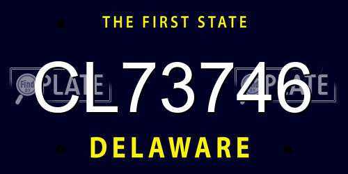 CL73746 Delaware License Plate