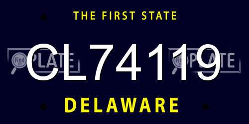 CL74119 Delaware License Plate