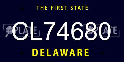 CL74680 Delaware License Plate