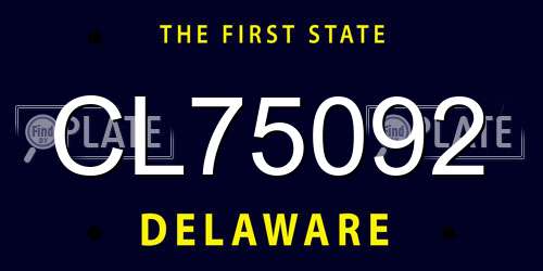 CL75092 Delaware License Plate