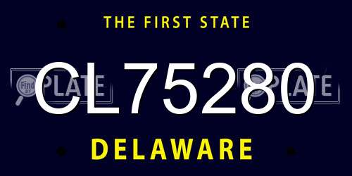 CL75280 Delaware License Plate