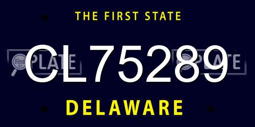 CL75289 Delaware License Plate