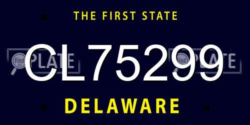 CL75299 Delaware License Plate