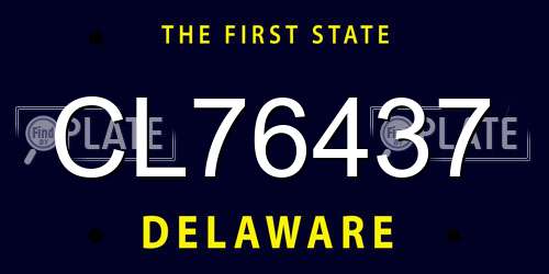 CL76437 Delaware License Plate