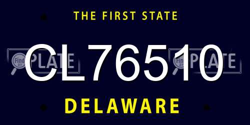 CL76510 Delaware License Plate