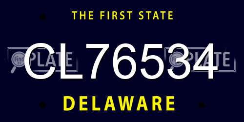 CL76534 Delaware License Plate