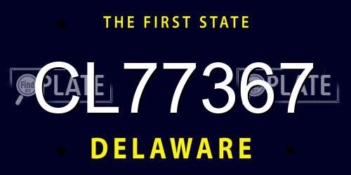 CL77367 Delaware License Plate