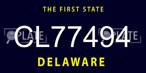 CL77494 Delaware License Plate