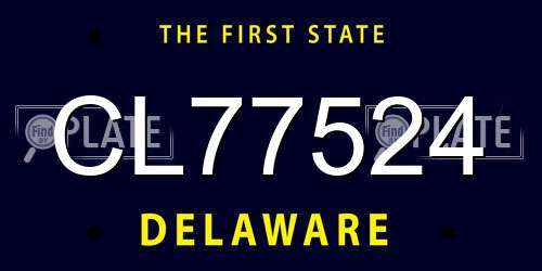 CL77524 Delaware License Plate