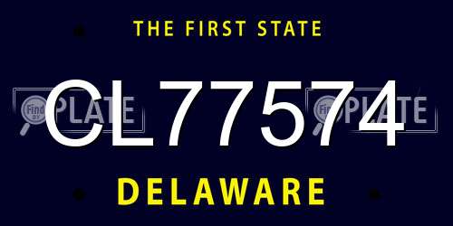CL77574 Delaware License Plate