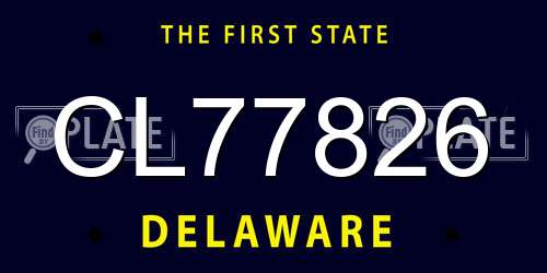 CL77826 Delaware License Plate