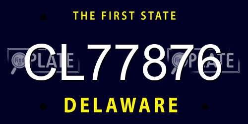 CL77876 Delaware License Plate