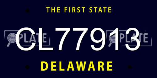 CL77913 Delaware License Plate
