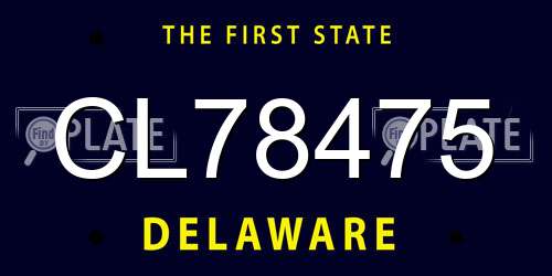 CL78475 Delaware License Plate