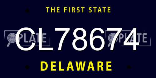 CL78674 Delaware License Plate