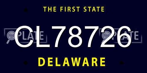 CL78726 Delaware License Plate