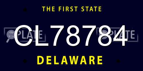 CL78784 Delaware License Plate