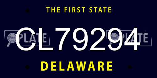 CL79294 Delaware License Plate