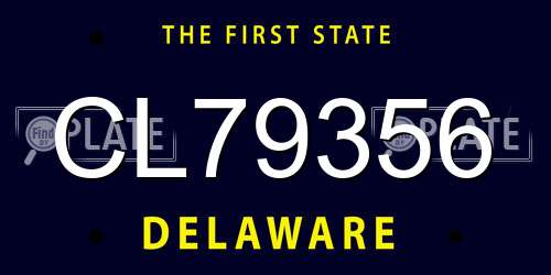 CL79356 Delaware License Plate