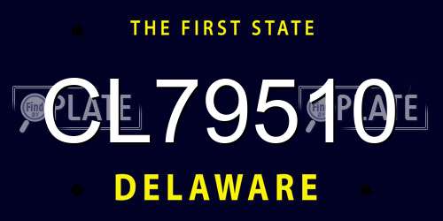 CL79510 Delaware License Plate