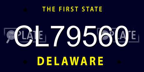 CL79560 Delaware License Plate
