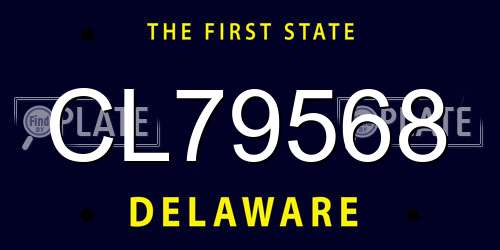 CL79568 Delaware License Plate