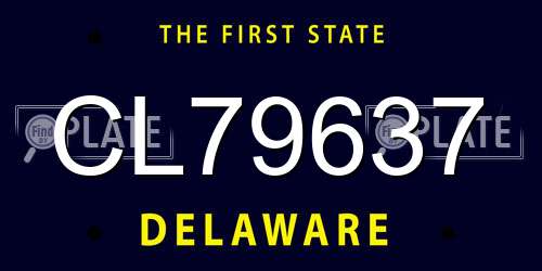 CL79637 Delaware License Plate