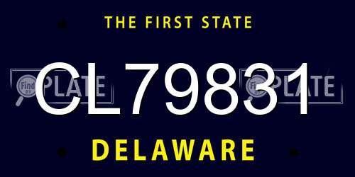 CL79831 Delaware License Plate
