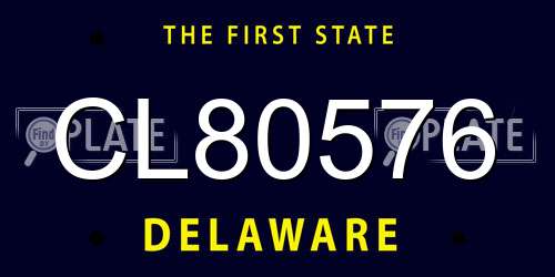 CL80576 Delaware License Plate