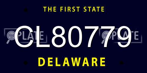 CL80779 Delaware License Plate
