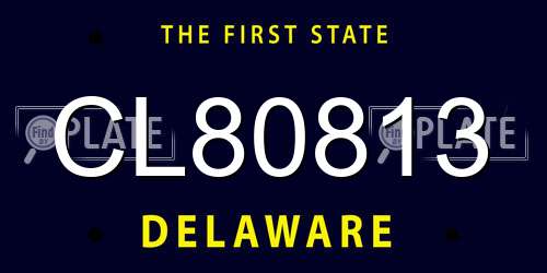 CL80813 Delaware License Plate