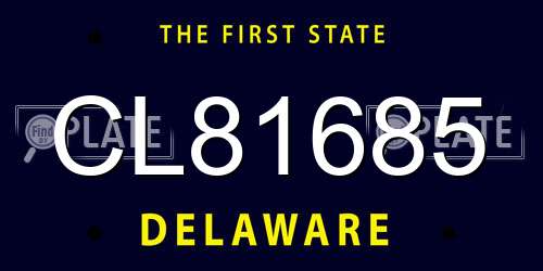 CL81685 Delaware License Plate