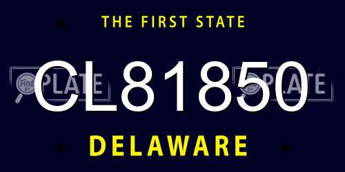 CL81850 Delaware License Plate