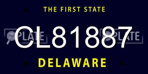 CL81887 Delaware License Plate