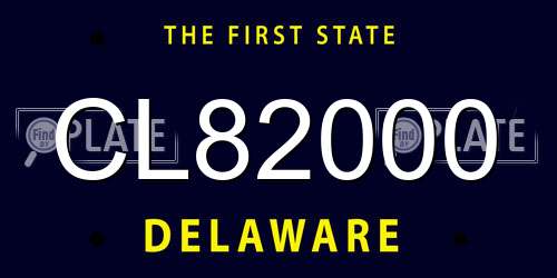 CL82000 Delaware License Plate