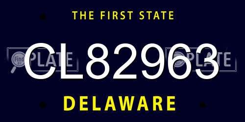 CL82963 Delaware License Plate