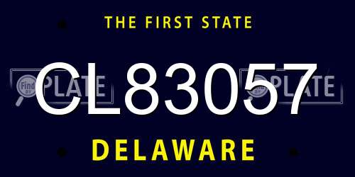 CL83057 Delaware License Plate