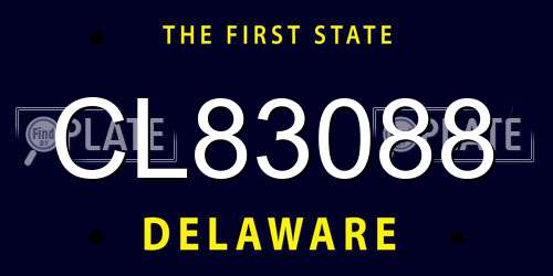 CL83088 Delaware License Plate