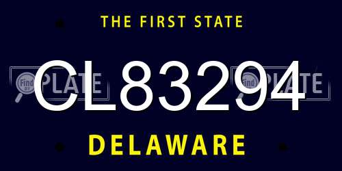 CL83294 Delaware License Plate