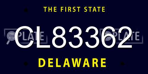 CL83362 Delaware License Plate