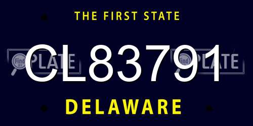 CL83791 Delaware License Plate
