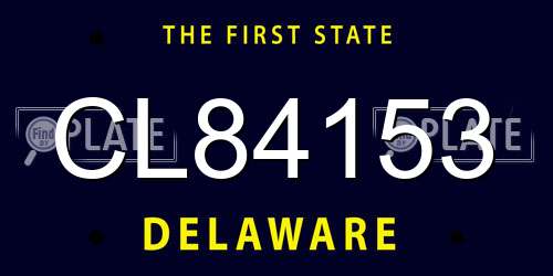 CL84153 Delaware License Plate