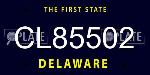 CL85502 Delaware License Plate