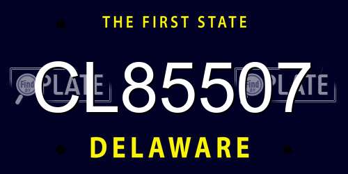 CL85507 Delaware License Plate