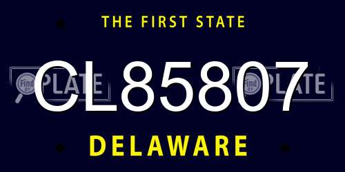 CL85807 Delaware License Plate