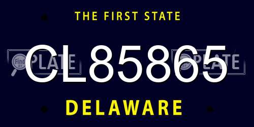 CL85865 Delaware License Plate