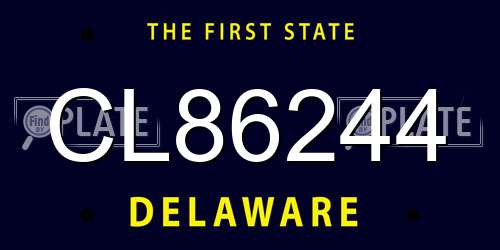 CL86244 Delaware License Plate